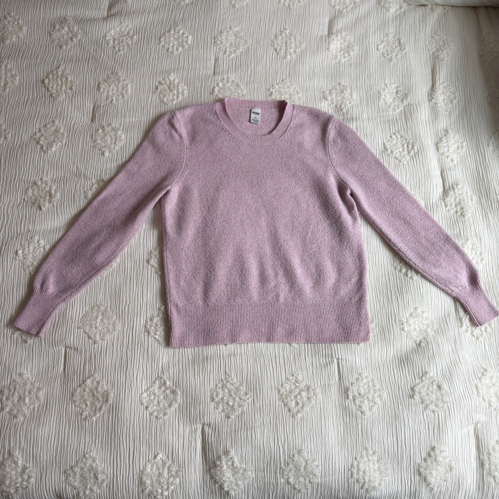 PINK Victoria's Secret Pink Marled Crewneck Sweater Soft Girl Coquette Medium